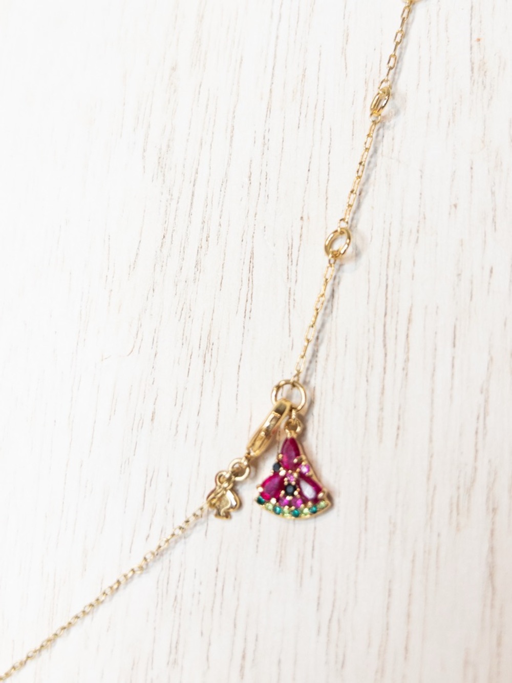 kate spade Watermelon necklace with Ruby and Teal Stones - Picture 3 of 4